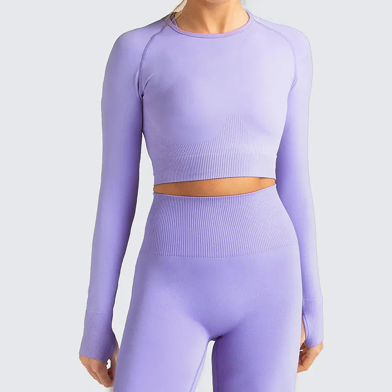 Zechuang Seamless Long Sleeve Yoga Workout Apparel