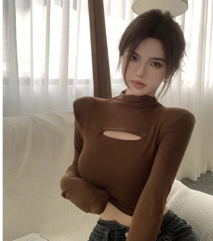 Women's Slim Warm Half High Collar Bottoming Shirt