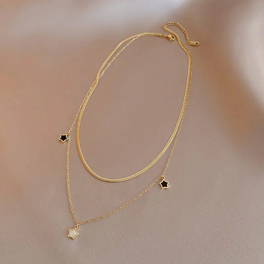 14K Gold Star Shell Necklace - Minimalist Design